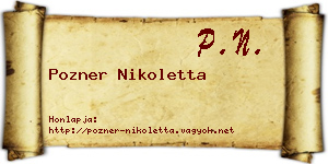 Pozner Nikoletta névjegykártya