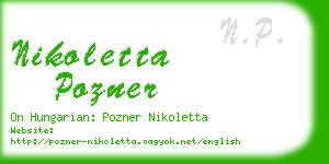 nikoletta pozner business card